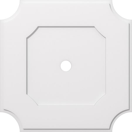 Ekena Millwork Locke Architectural Grade PVC Ceiling Medallion, 36"OD x 3"ID x 21 1/2"C x 1"P, One-Piece CMP36LE-03000